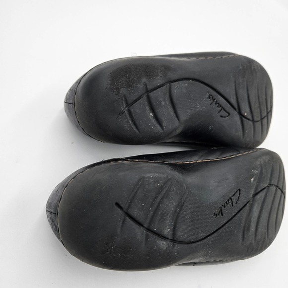 Clarks Collection Soft Cushion Black Ashland Bubble Loafer Wedge Heel Size 8 - Picture 2 of 11